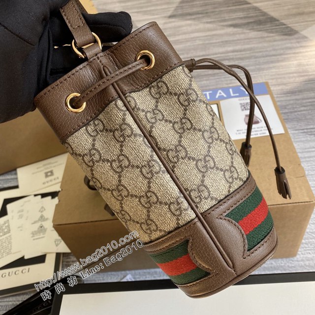 Gucci新款原廠皮女包 古馳ophidia系列水桶包 Guccimini小桶包 550620  ydg3112
